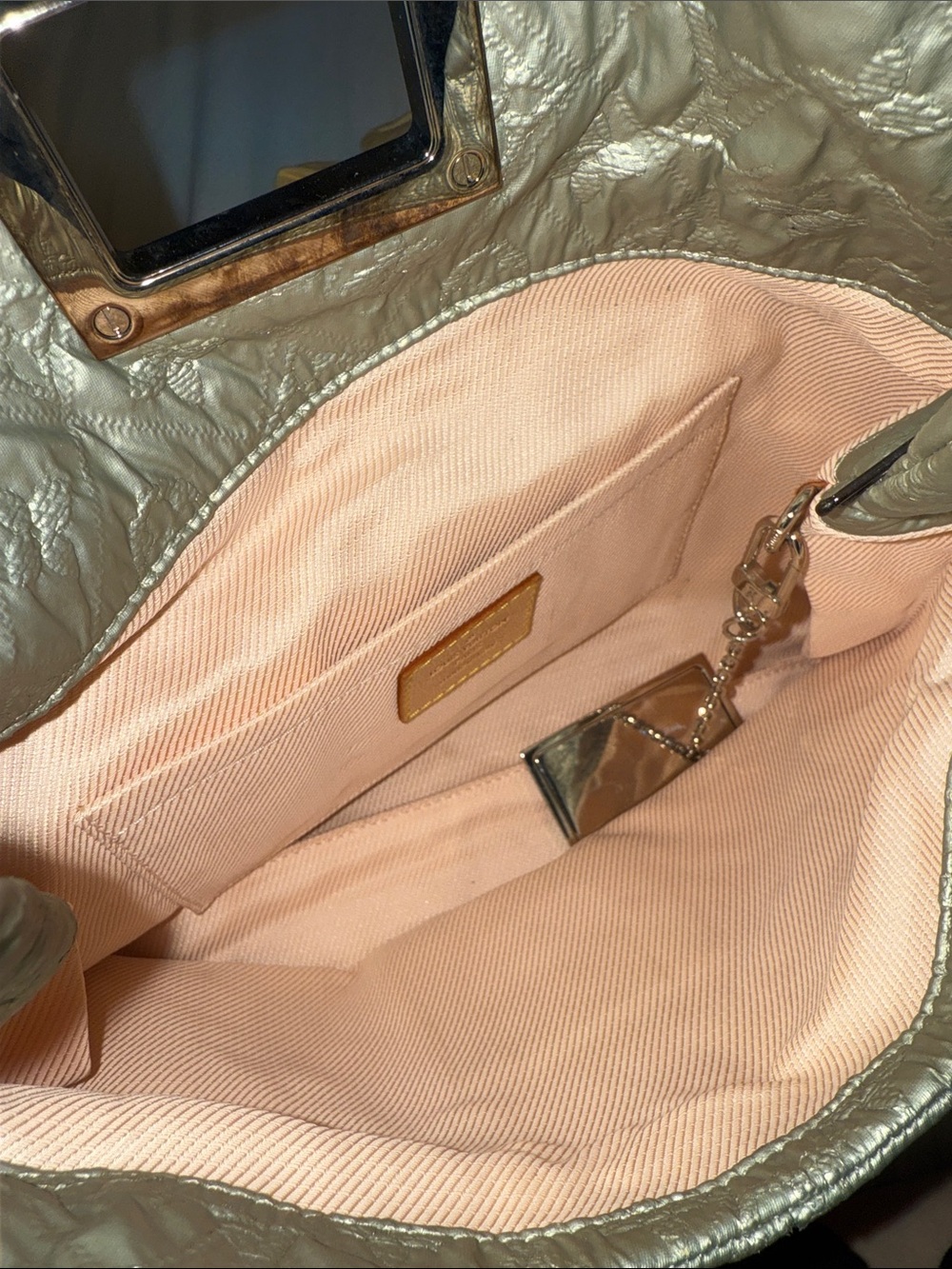 Louis Vuitton Silver Quilted Monogram Clutch - Picture 4 of 5